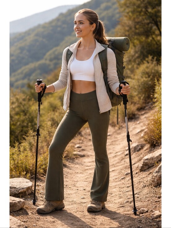 aerie Pants - Offline Aerie High Rise Flare Leg Textured Pant Small Beach Yoga Hiking Coastal